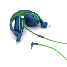 JLab JBuddies Studio On-Ear Wired Kids Headphones 2-in-1 Bundles, 3.5mm Plus USB-C Adapter, Volume Safe, Folding, Blue/Green - Thumbnail 5