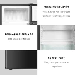 3.5 Cu.Ft Mini Fridge with Freezer Dual Door Fridge with 7 Level Adjustable Thermostat Refrigerator for Dorm, Office, Kitchen, Black - Thumbnail 6