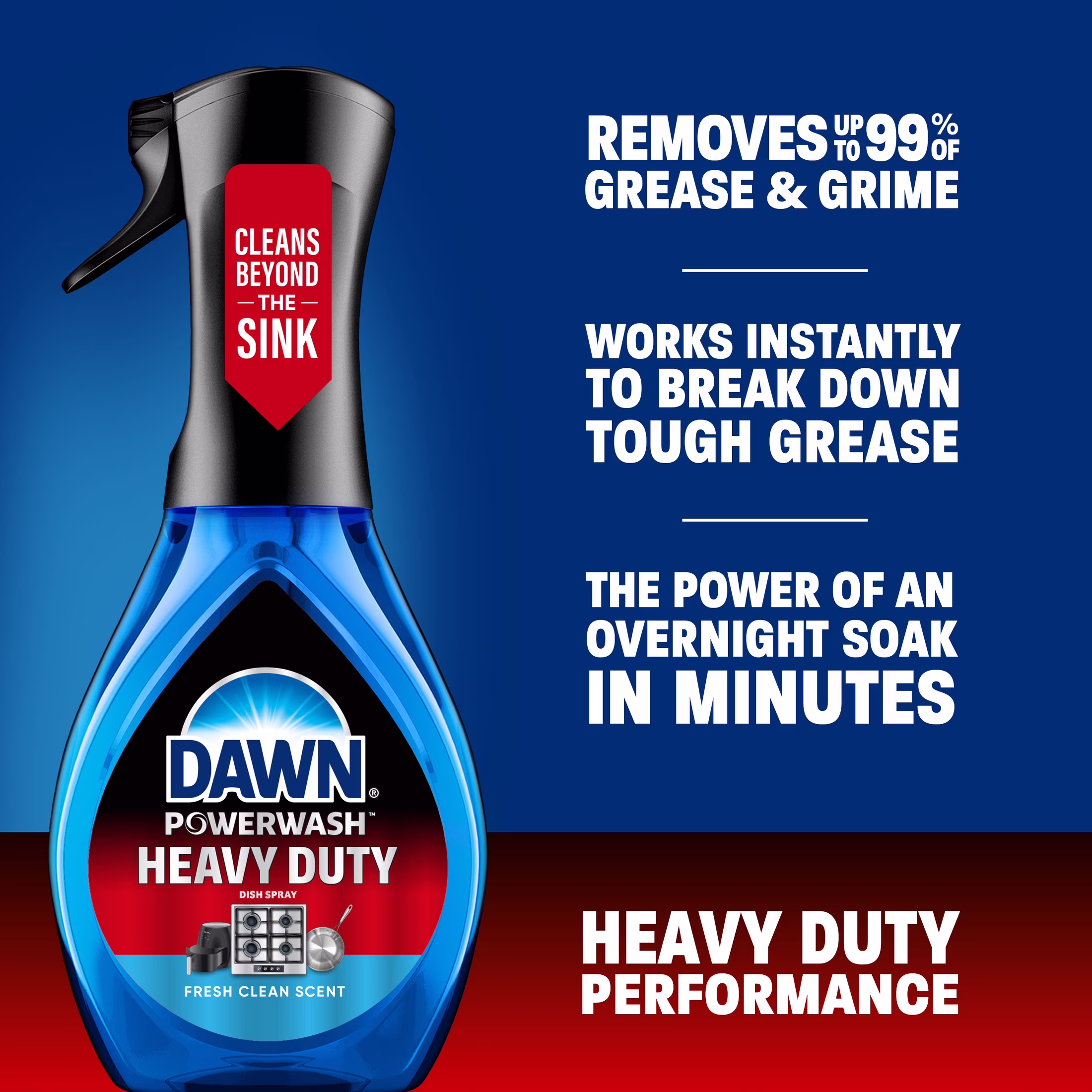 Dawn Powerwash Heavy Duty Dish Spray Fresh Clean, 21.5 oz 2pk Refills - Thumbnail 3