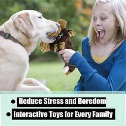 Pack of 3 Squeaky Dog Toys Indestructible for Large Dogs, Tough Soft Dog Toys Bundle for 8 Weeks Puppy and Small Dogs, Durable Dog Toys, No Stuffing - Thumbnail 9