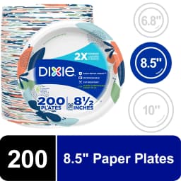 Dixie Disposable Paper Plates, 8.5", Multi-Color, 200 Count - Thumbnail 1