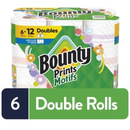 Bounty Paper Towels Select-A-Size Print, 6 Double Rolls, 82 Sheets Per Roll - Thumbnail 1