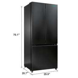 iceBlue 30" Black Stainless Steel French Door Refrigerator, Top Fridge and Drawer Freezer, 17.7 Cu. Ft - Thumbnail 14