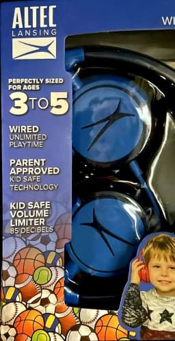 RHEA- Altec Lansing Kid Safe Wired Headphones - Boys, Ages 3-5 Blue - Thumbnail 3