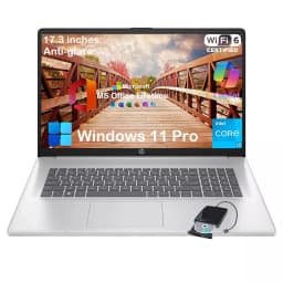 HP 17 Laptop for Business and Students - w/Microsoft Office Lifetime License, 17.3" HD+ 250 Nits IPS Display - Thumbnail 1
