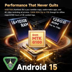 CUBOT KingKong Power 5 Rugged Phone Unlocked-15300mAh Battery Cellphone, 6.88'' Display, 16GB 128GB,Black - Thumbnail 4