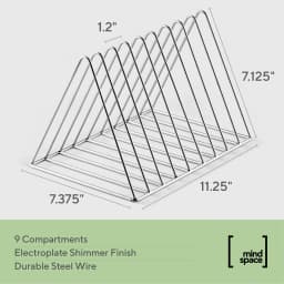 Mindspace File Organizer Triangle Shaped Desktop Organizers File Holder for Desk Office Organization Silver - Thumbnail 6