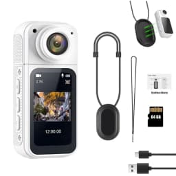 Mini Action Camera 64GB ,Thumb POV Portable Body Cam Wearable Video Recorder, Helmet Mount, Magnetic Sport DV for Cycling, Motorcycle ,Pet, Vlog - Thumbnail 1