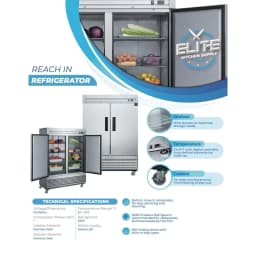 NSF 54'' Reach In Refrigerator 42 Cu.ft. Commercial 2-Door Upright Refrigerator in Stainless Steel - Thumbnail 12