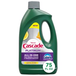 Cascade Platinum Dishwashing Liquid Gel, Lemon, 75oz - Thumbnail 1