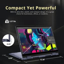 Dell 14" 2K 2-in-1 Touchscreen Laptop, AMD Ryzen AI 7 350, 16GB RAM, 2TB Storage (1TB SSD+1TB Dock Station Set) - Thumbnail 8