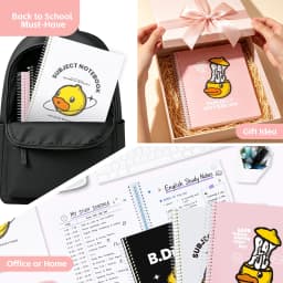 Comix 1 Subject Notebook,3-Pack College Ruled Spiral Notebook with Pocket Dividers 11"x 8.5", 70 Sheets,Black White Pink - Thumbnail 8