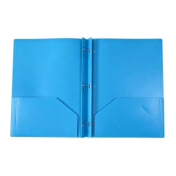 NXUJEUG Two Pocket Folder with Prongs (1 Pack, Blue), Plastic Folders with Pockets and Business Card Holder, Fit Letter Size, for Organizing Papers - Thumbnail 2