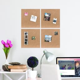 U Brands Square Cork Tile EVA Bulletin Board, 12" x 12", frameless, 4 Count, 4876U - Thumbnail 7