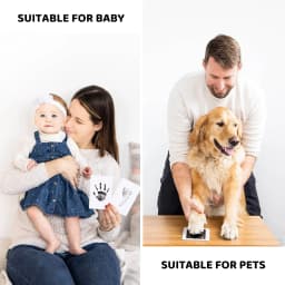 Square Baby Footprint Kit Hand Footprint Kit Dog Paw Print Kit Clean Touch Ink Pad Inkless Hand and Footprint Kit Handprint Kit Baby Registry Search - Thumbnail 7