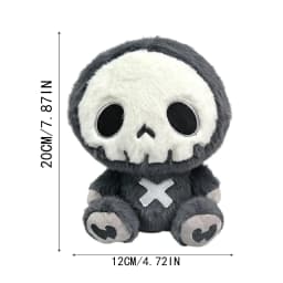 20cm Gothic Skull Sloth Plush Ornament, Spooky Halloween Skeleton Stuffed Decor Doll, Soft Fluffy Character Toy For Halloween Indoor Scene Layout - Thumbnail 7