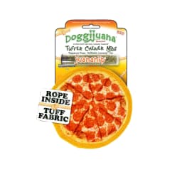 Doggijuana Tuffer Chewer Plush Dog Toy with Juananip Catnip, Squeaky Refillable Toy, Pepperoni Pizza - Thumbnail 1