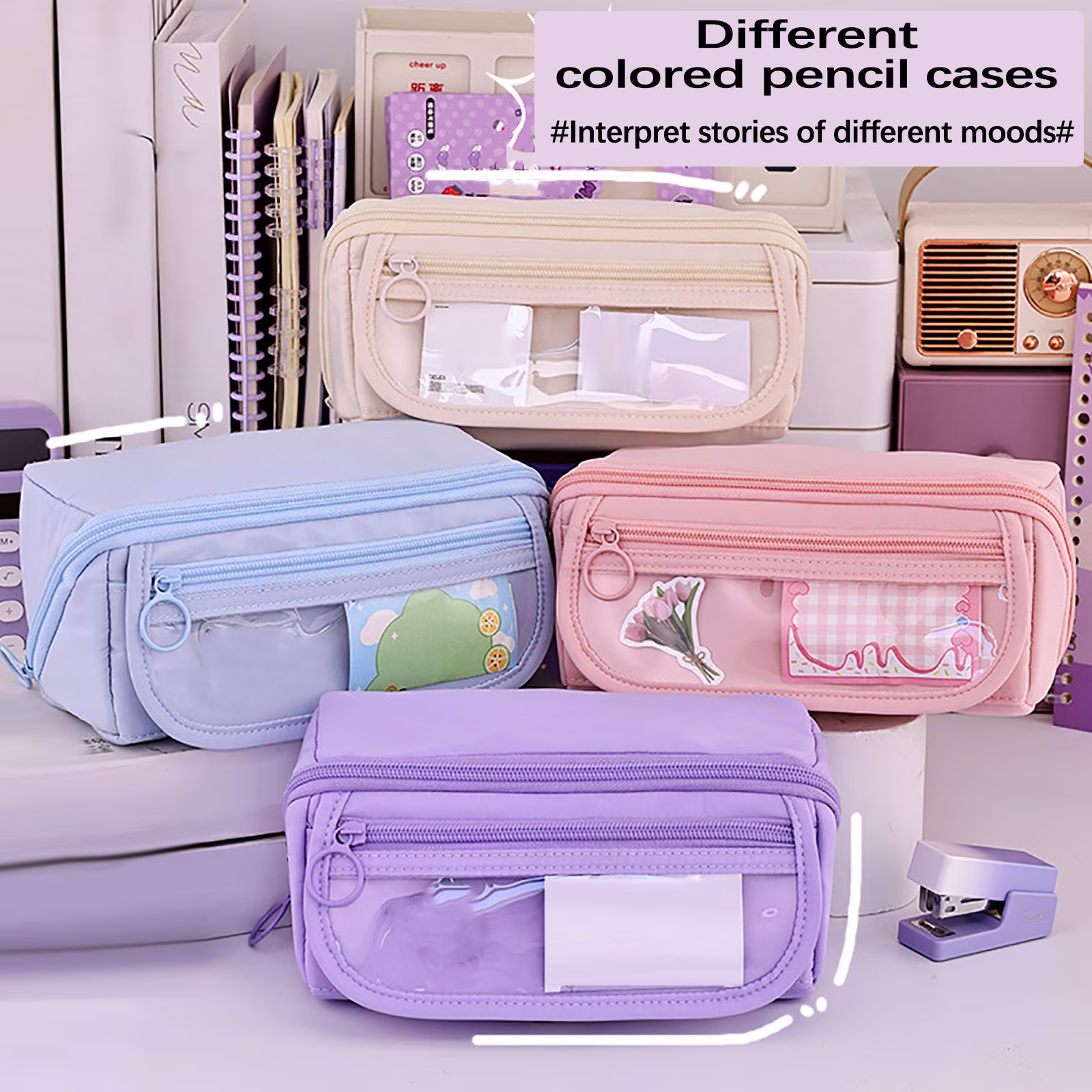 Pencil Case Large Capacity Pencil Pouch for Organisation Zipper Pencil Bag - Thumbnail 7