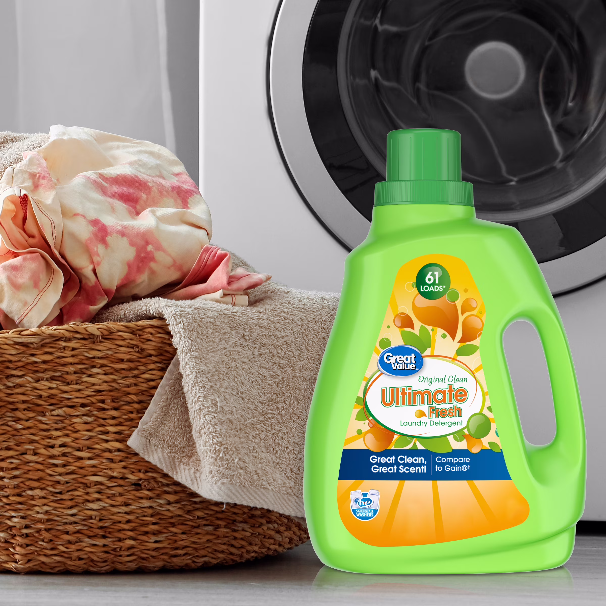 Great Value Ultimate Fresh Laundry Detergent, Original Clean, 88 fl oz, 61 Loads - Thumbnail 2