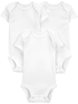 Carter's Child of Mine Baby Unisex Short Sleeve Bodysuits, 3-Pack Sizes Preemie-18 Months - Thumbnail 1