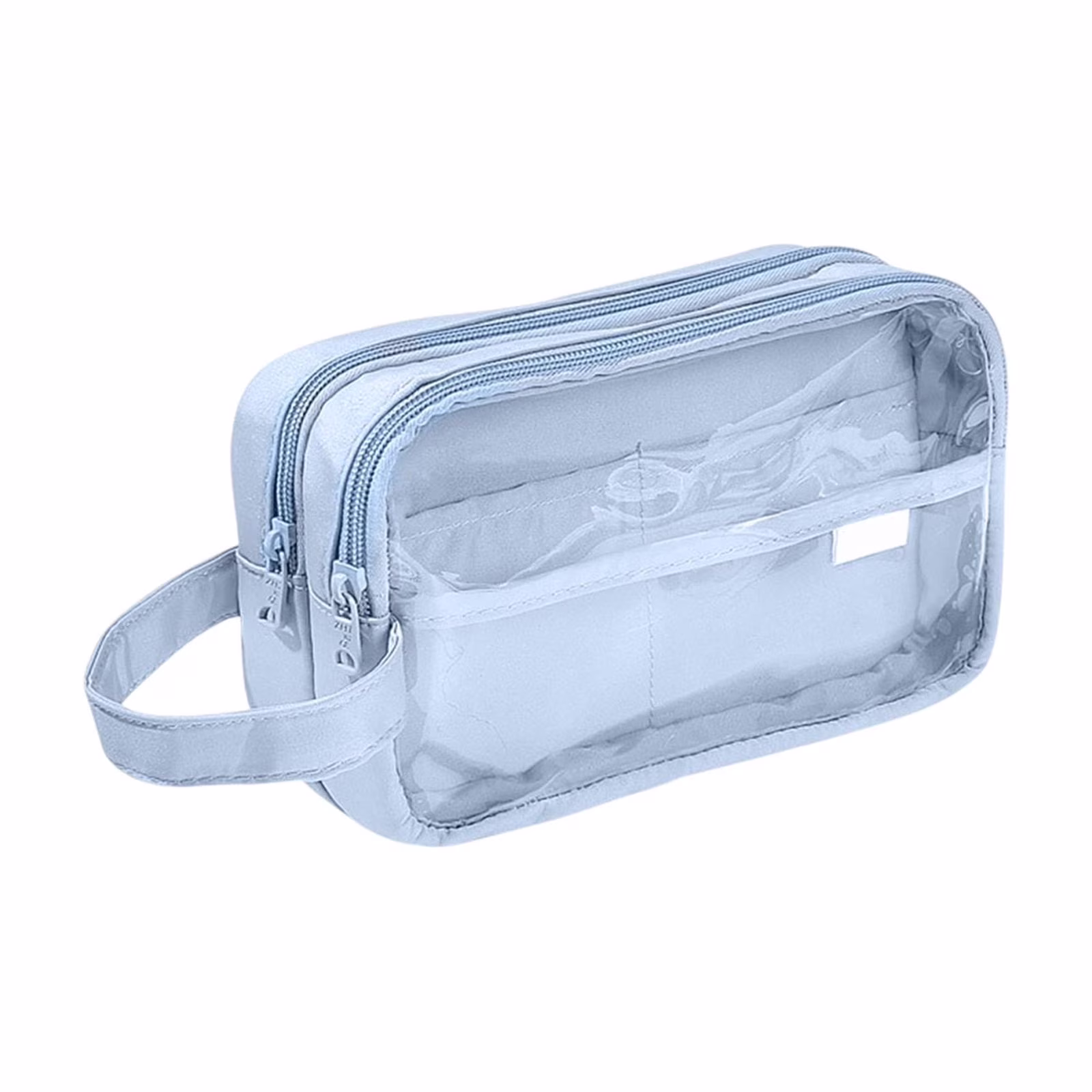 Dmlowu Pencil Pouch, Waterproof Pencil Case with 2 Zippered Compartments, Large Capacity Clear Bag for Office Journal Supplies - Thumbnail 3