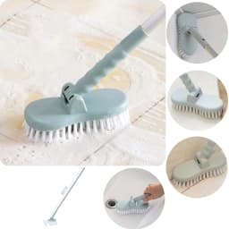 DODOING 2 in 1 Floor Scrub Brush, Adjustable Long Handle Scrubber Cleaning Tile Bathroom Bathtub for Cleaning Tile Shower Bathroom Tub - Thumbnail 1