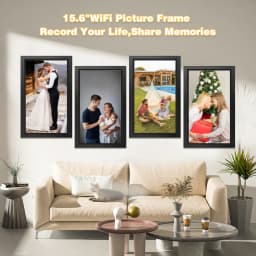 GCZ 15.6 inch Large WIFI Digital Photo Frame with 1080P IPS Full HD Touchscreen Share Photos and Videos Instantly via FRAMEO App, SD Card USB Support - Thumbnail 6