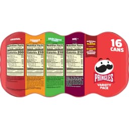Pringles Potato Crisps Chips, Lunch Snacks, Variety Pack, 22oz Pack (16 Cans) - Thumbnail 9