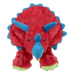 goDog Dino Frills Squeaky Plush Toy for Dogs with Chew Guard Technology for Stronger & Longer Play, Soft & Durable with Built-In Squeaker, Red, Large - Thumbnail 2