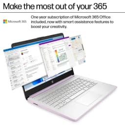 HP 14" N150 Laptop,Intel Quad-Core,8GB RAM,256GB Storage (128GB eMMC + 128GB SD) - Thumbnail 8
