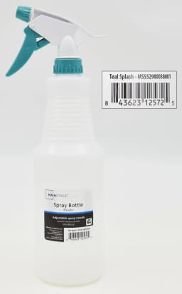 Mainstays Plastic Clear Spray Bottle with Teal Lid and Nozzle, 28 oz - Thumbnail 7