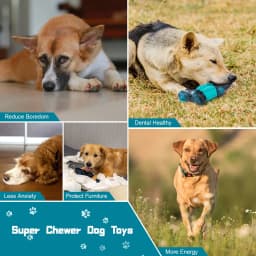 Aelflane Dog Toys for Aggressive Chewers,Indestructible Dog Toys,Durable/Tough Dog Chewing Toys for Large Breed,Blue - Thumbnail 4