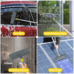 JEHONN Window Cleaning Squeegee Kit with 64 inches Long Handle (Yellow) - Thumbnail 6