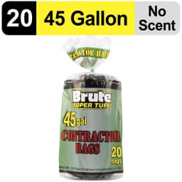 Brute Super Tuff Contractor Trash Bags, 45 Gallon, 20 Bags - Thumbnail 3