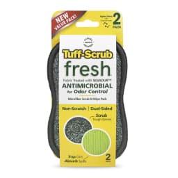 Tuff-Scrub Fresh Microfiber Scrub-N-Wipe Cleaning Sponge Pad, 2 Pack Regular Size - Thumbnail 1