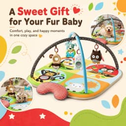 Soft Padded Activity Play Gym Mat with Hanging Toys for Puppies and Small Dogs - Thumbnail 8