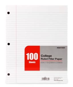 Filler Paper 600 Sheets (6pks of 100) - College Ruled (8.5in x 11in) - 3 Hole Punched for Ring Binders - Thumbnail 4