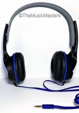 RHEA- New! Dj Style Stereo Headphones Hq Sound Home Audio Studio Phone Tablet Pc Blue - Thumbnail 4