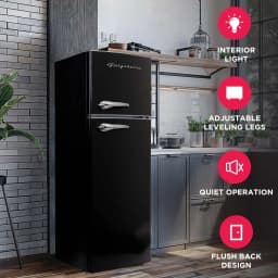 Frigidaire 7.5 Cu. ft. Top Mount Retro Refrigerator, Apartment-Size Fridge in Black - Thumbnail 6