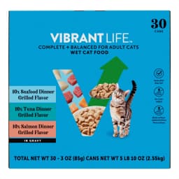 Vibrant Life Variety Pack Grilled Flavor in Gravy Wet Cat Food, 3 oz Cans, 30 Count - Thumbnail 2