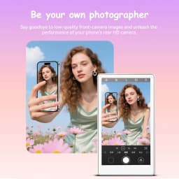 Vlog Selfie Monitor Screen Compatible with Phone, Magnetic Wireless Rear Camera Phone Monitor with 164FT Range, Live Streaming (White) - Thumbnail 7