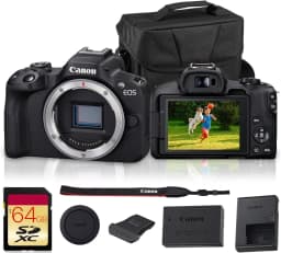 Canon EOS R50 Mirrorless Camera | 24.2MP APS-C, 4K 30p Video, Dual Pixel AF II, 15fps Burst, Vari-Angle Screen, Compact Beginner Vlogging Camera - Thumbnail 1
