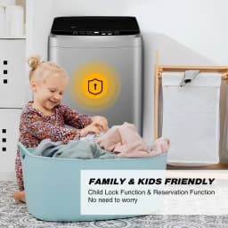 Kcpolre Portable Washing Machine, 25 lbs Full Automatic Washer with 10 Programs & 8 Water Levels, Top Load Clothes Washing Machines with LED Display - Thumbnail 5