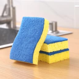 100Fens 6pc Wood Pulp Sponge Blue Scouring Cloth Kitchen Dishwashing Pot Cleaning Wood Pulp Sponge - Thumbnail 3