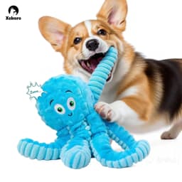 Xekoro Squeaky Dog Toys for Aggressive Chewers, Octopus-Tug of War Dog Toys for Large Breed Tough Interactive Stuffed Dog Chew Toys for Puppies Small - Thumbnail 1