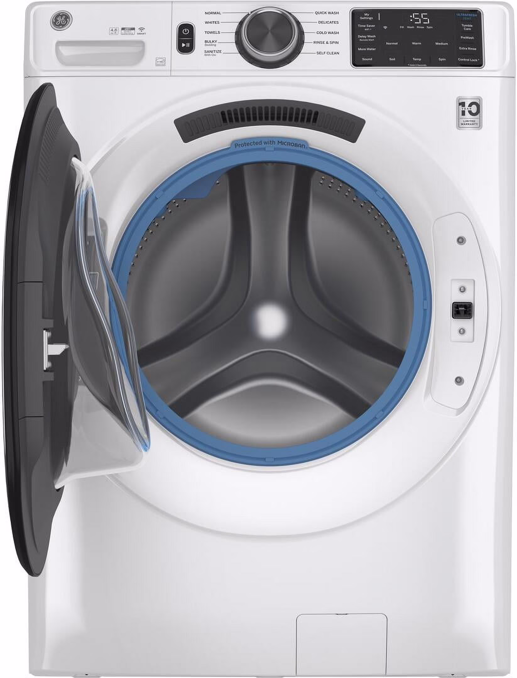 GE GFW550S 28" Wide 4.8 Cu Ft. Front Loading Washing Machines Washer - White - Thumbnail 2