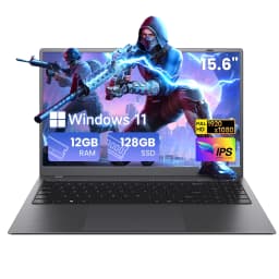 RNRUO 15.6" Laptop with Windows 11, 12GB RAM 128GB SSD, FHD Screen USB-C PD Fast Charging, Office 2024 Included - Thumbnail 1