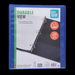 (4 pack) Pen+Gear Durable View 3-Ring Binder with 1” Slanted D-Rings, Blue - Thumbnail 1