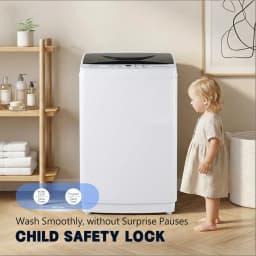 edx Compact Washer, 7.7 LBS Fully Automatic Washing Machine with 10 Wash Cycles, Mini Washer for Homes, Apartments & Dorm Rooms, White - Thumbnail 6