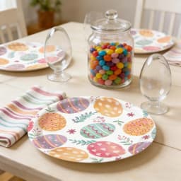 DAMAI 16 Pcs 7 inchs Easter Day Paper Plates - Colorful Eggs Pattern Disposable Dinnerware for Spring Celebrations Picnic Favors(7 inchs Paper Plates) - Thumbnail 5